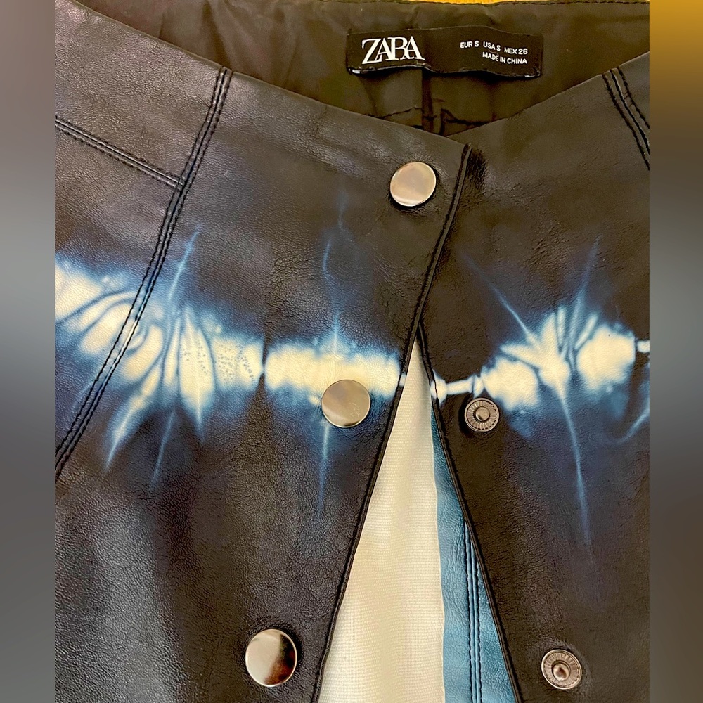 Zara size S button down tie dye skirt in style of Proenza Schouler